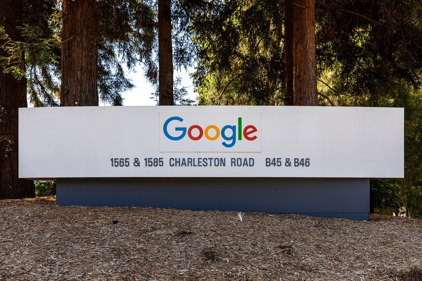 A Google sign on Charleston Road in Mountain View, Calif.