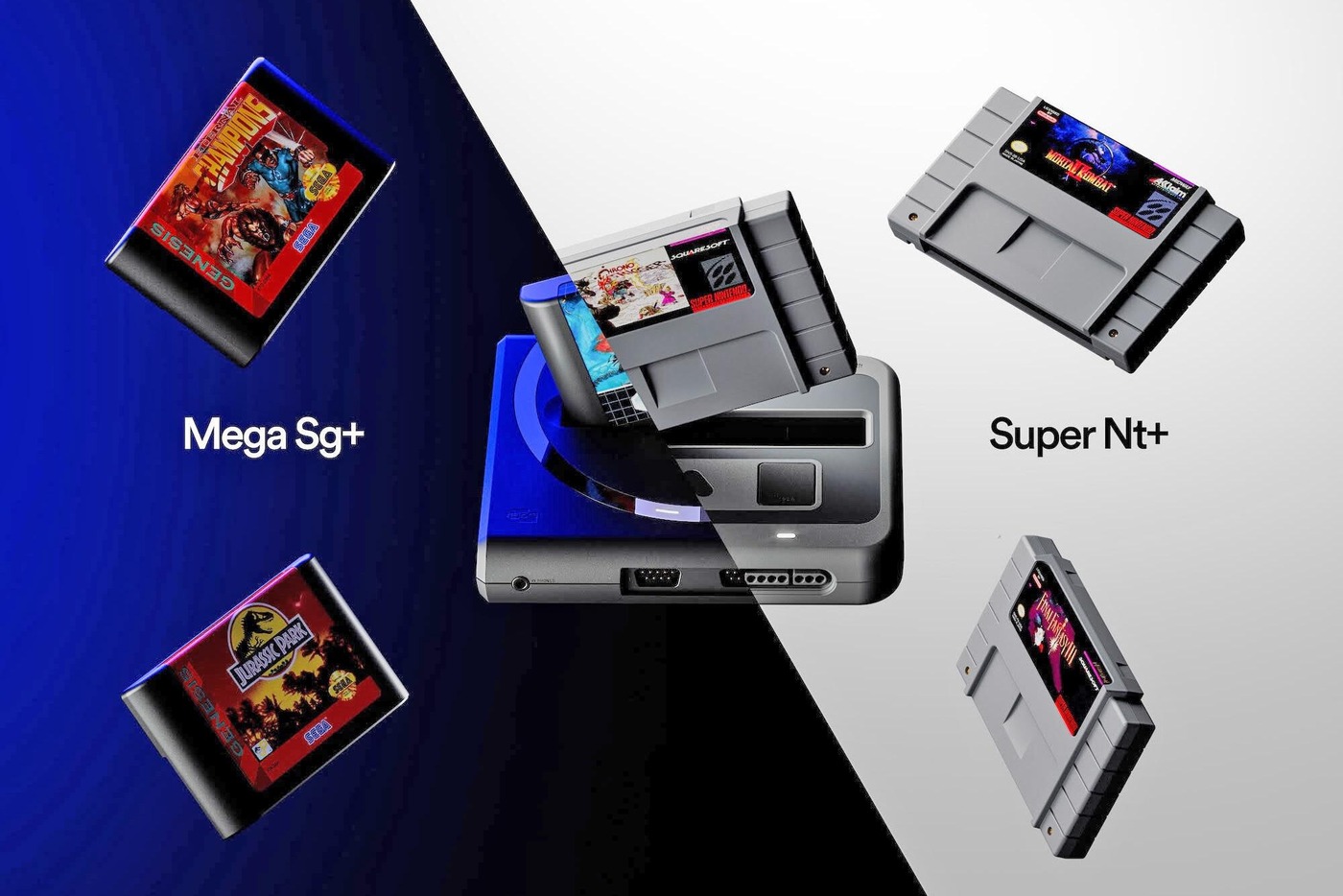 Analogue's Mega Sg+ and Super Nt+ with original cartridges