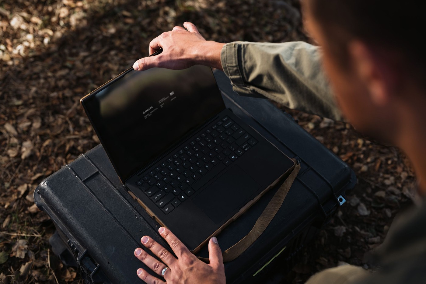 A BlueChip laptop prototype in the field.
