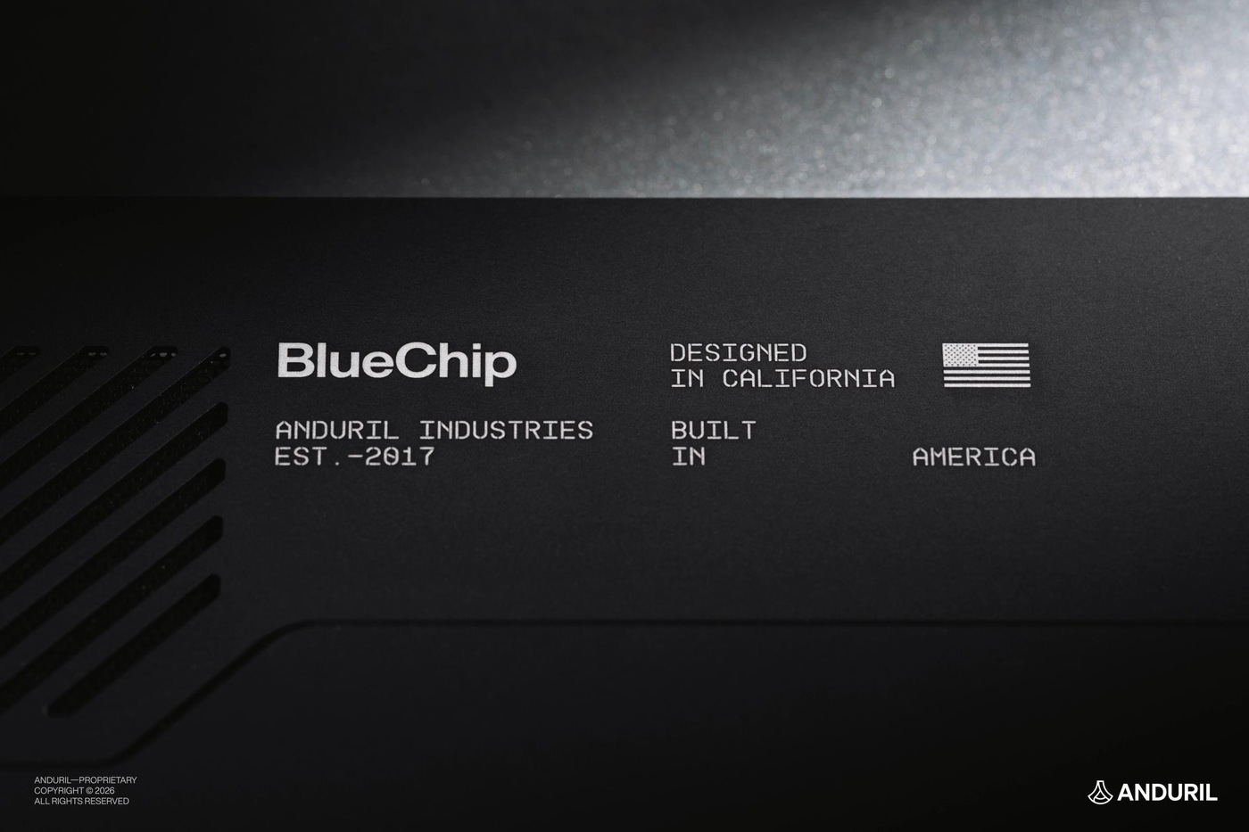 The BlueChip lid carries a “Built in America” mark.