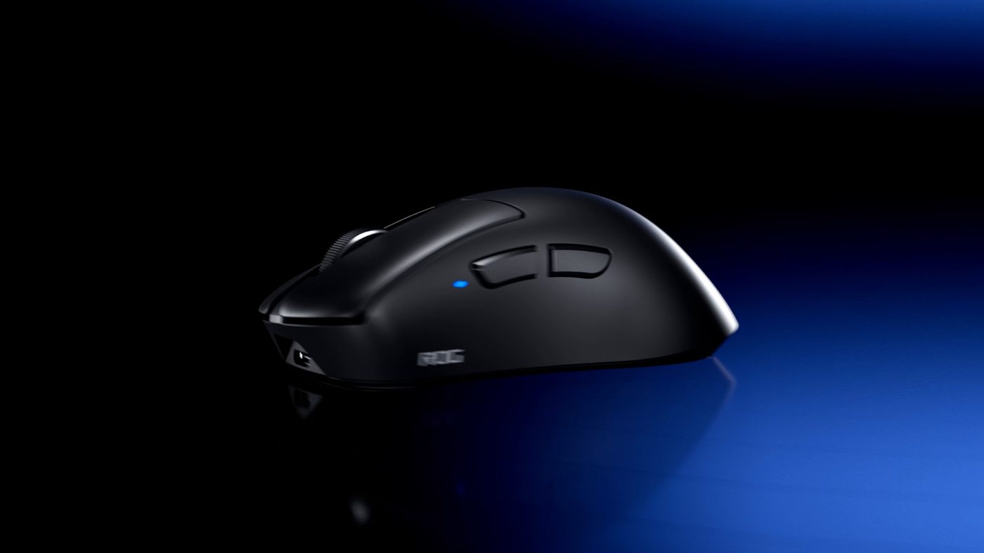 ASUS ROG Gladius IV Ace gaming mouse in black, side profile