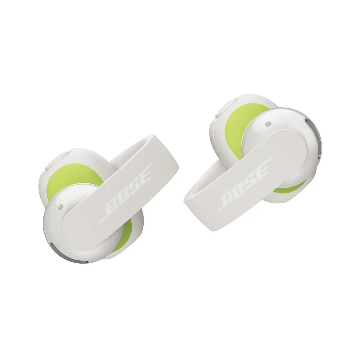 Bose Sport Open Earbuds in white and lime