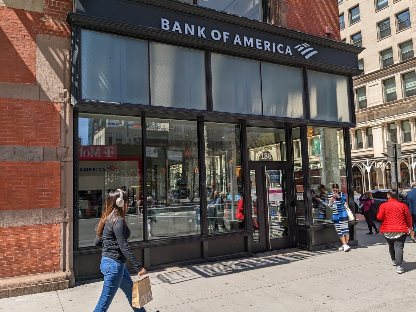 A Bank of America branch in New York.
