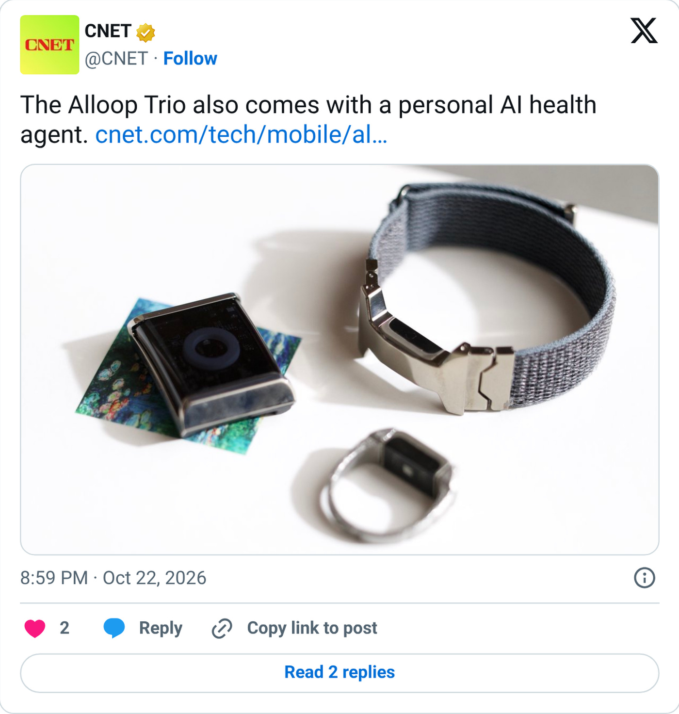 Screenshot: @CNET on X, Oct. 22, 2026