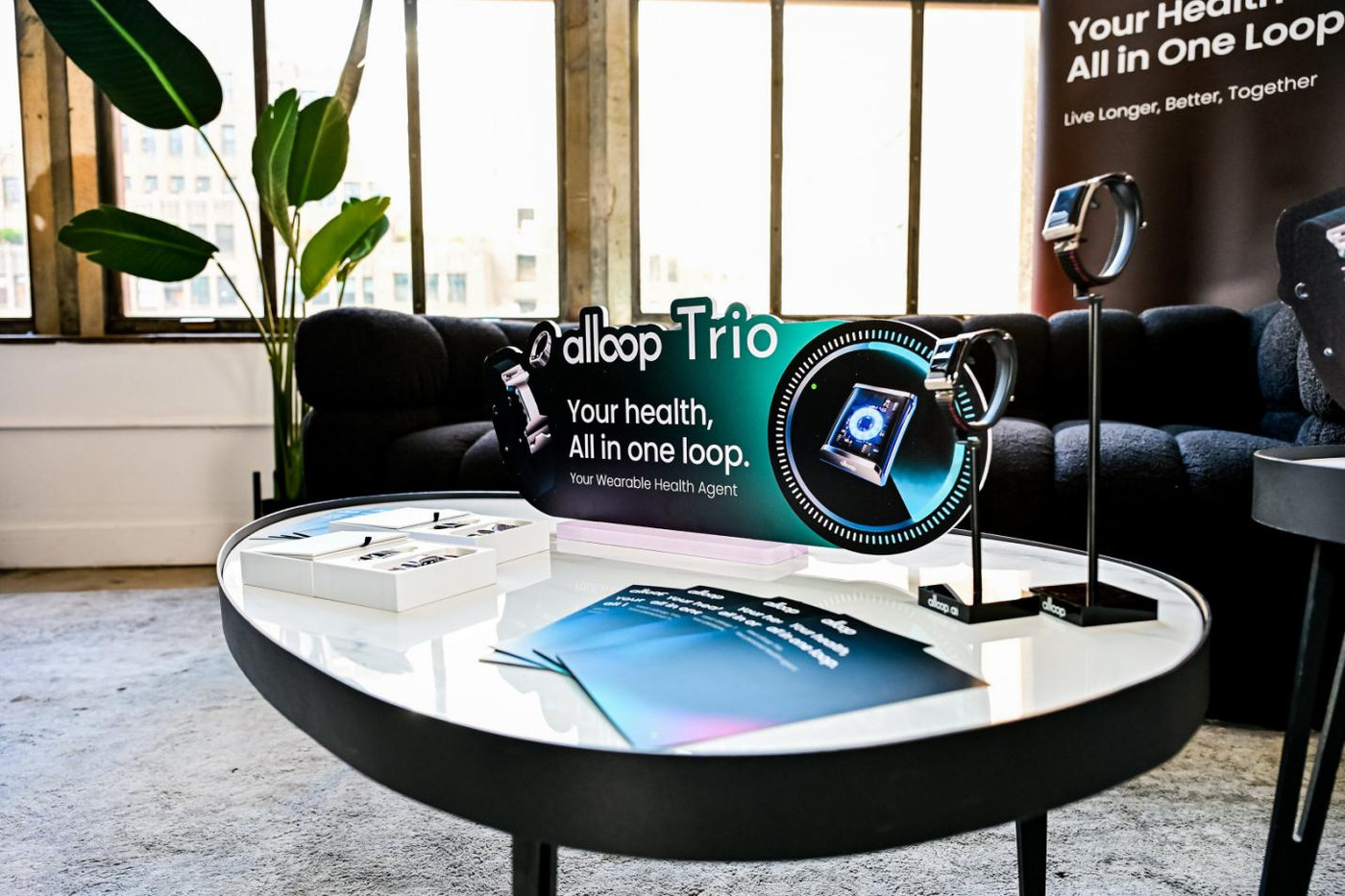 The Trio on display at Alloop’s launch event in New York.
