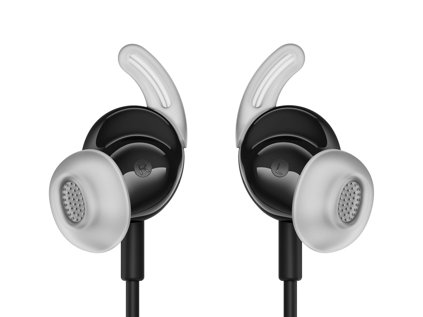 Black Bose Noise Cancelling Wired Earbuds with soft silicone tips and stability wings