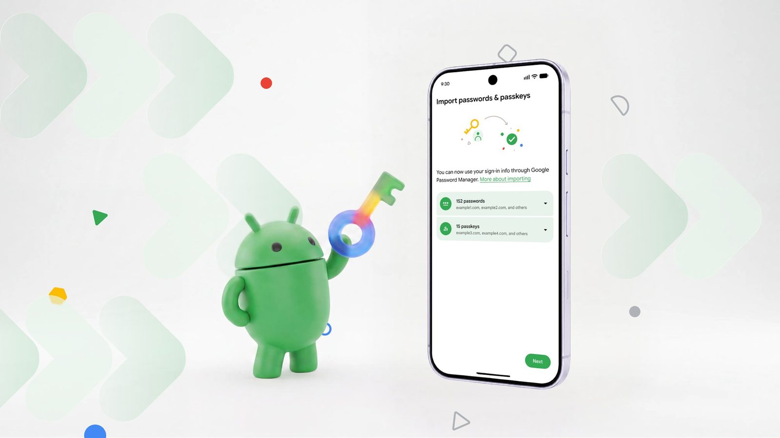 Google Android figure and phone screen announcing Googlebook waitlist messaging