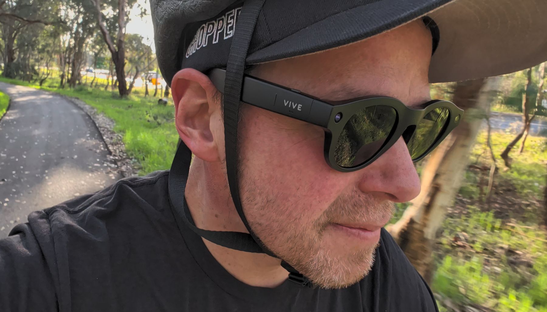 HTC VIVE Eagle AI smart glasses worn outdoors