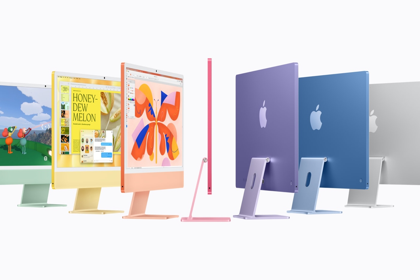 The iMac with M6 in its seven colors.