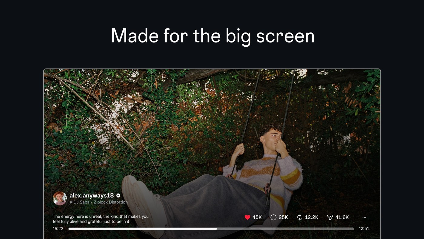 Instagram says the Apple TV app is made for the big screen.