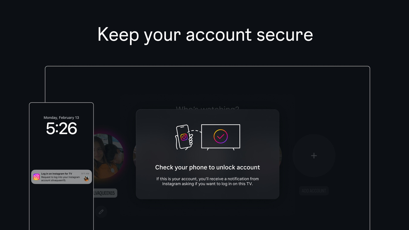 Signing in on Apple TV sends an approval prompt to the owner’s phone.