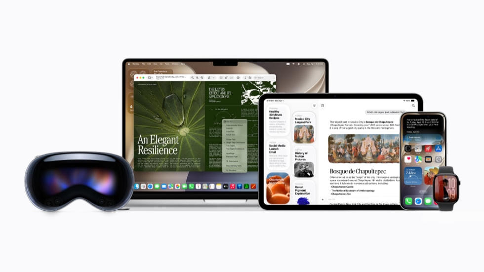 Apple devices showing Siri AI and Apple Intelligence in iOS 27