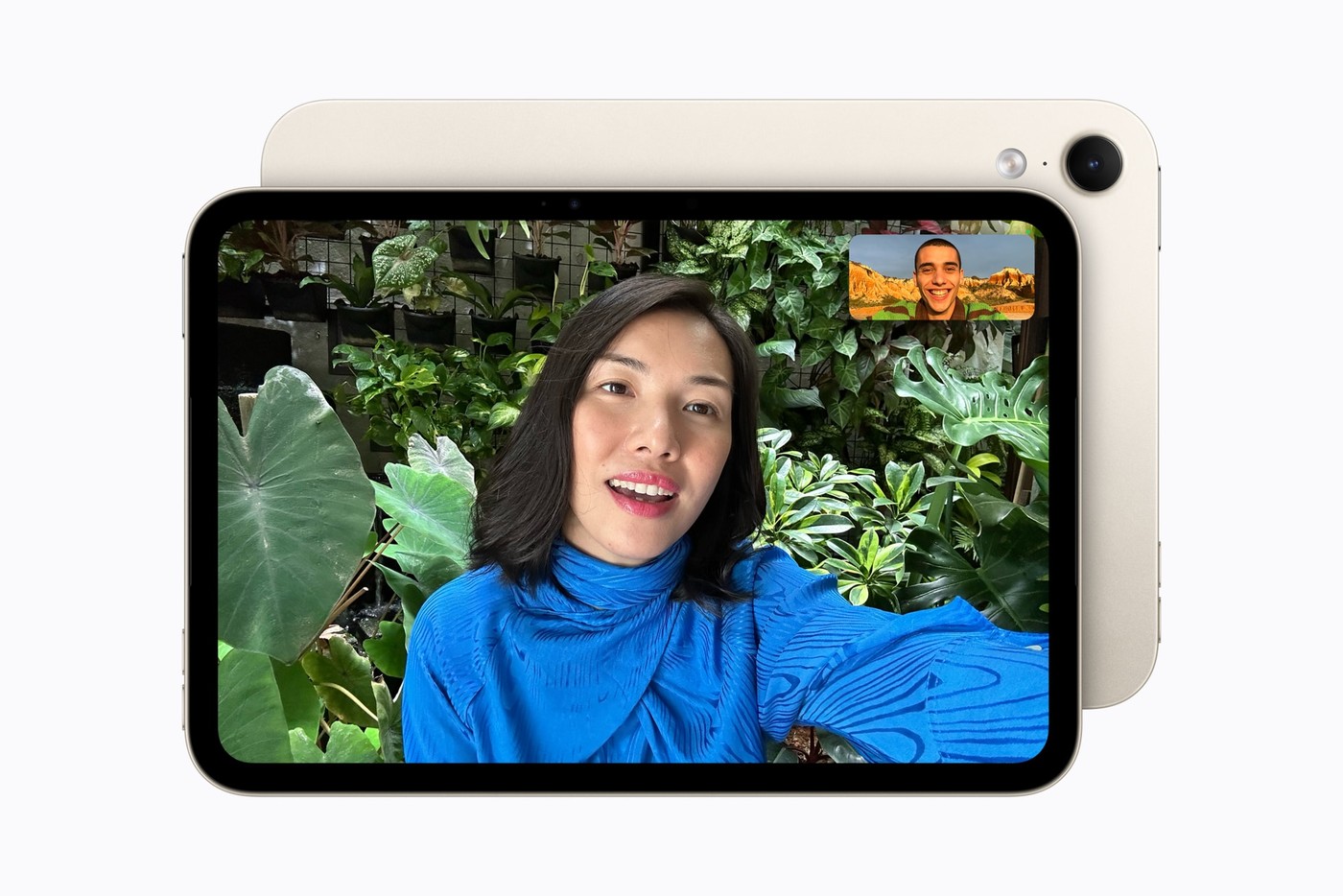 The front camera now sits on the landscape edge for video calls.