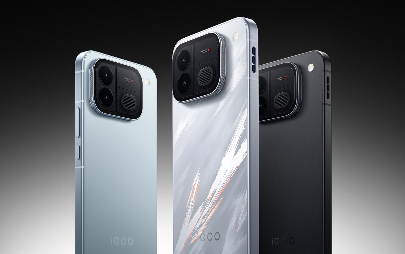 iQOO Neo12 in Frost Blade Blue, Fierce Edge and Shadow Black