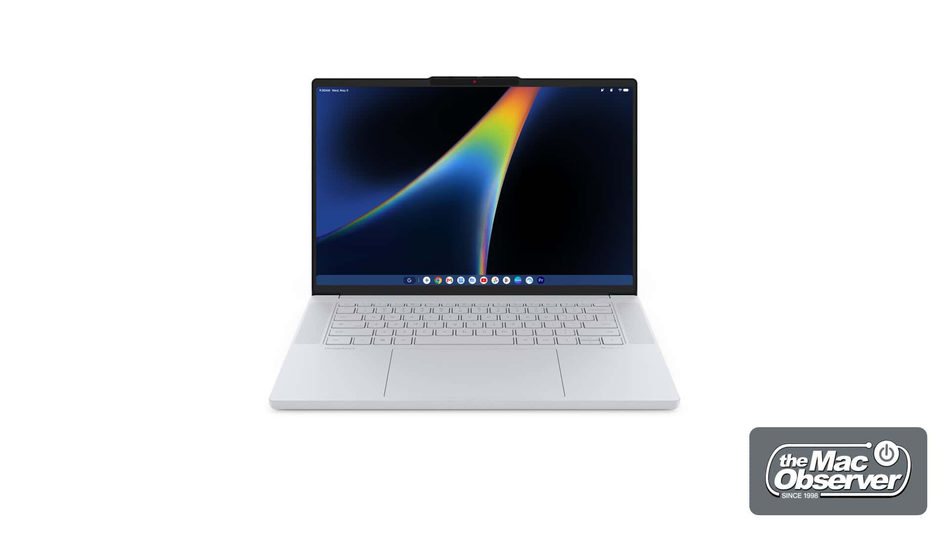 Lenovo Googlebook 15 laptop open on a white background