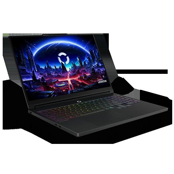 Lenovo Legion 5 Gen 11 gaming laptop open, showing RGB keyboard and Legion wallpaper