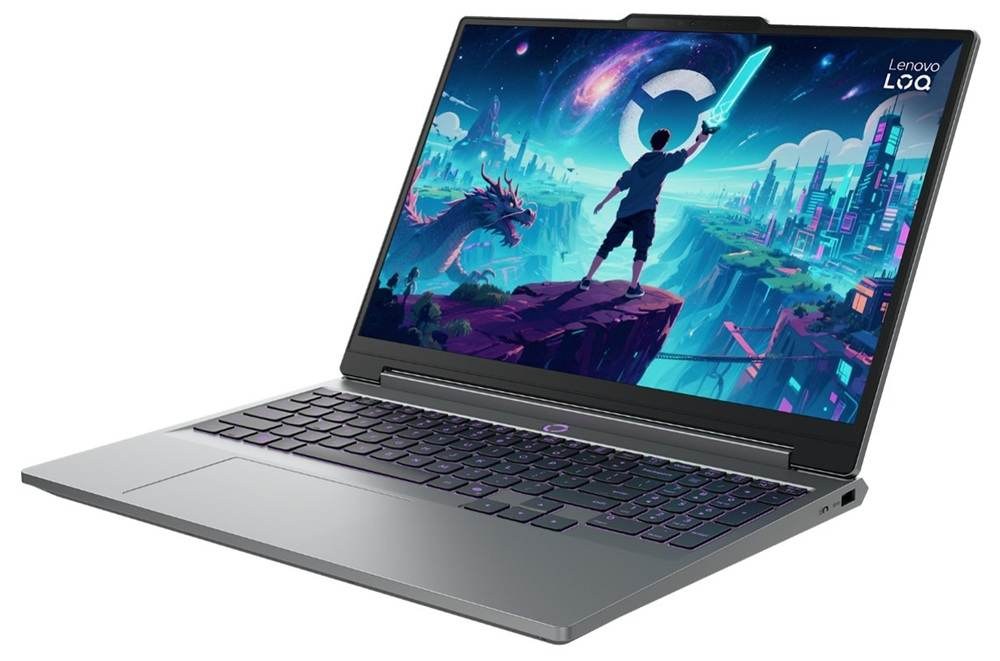 Lenovo LOQ 15AHP11 in Luna Grey with a dragon wallpaper