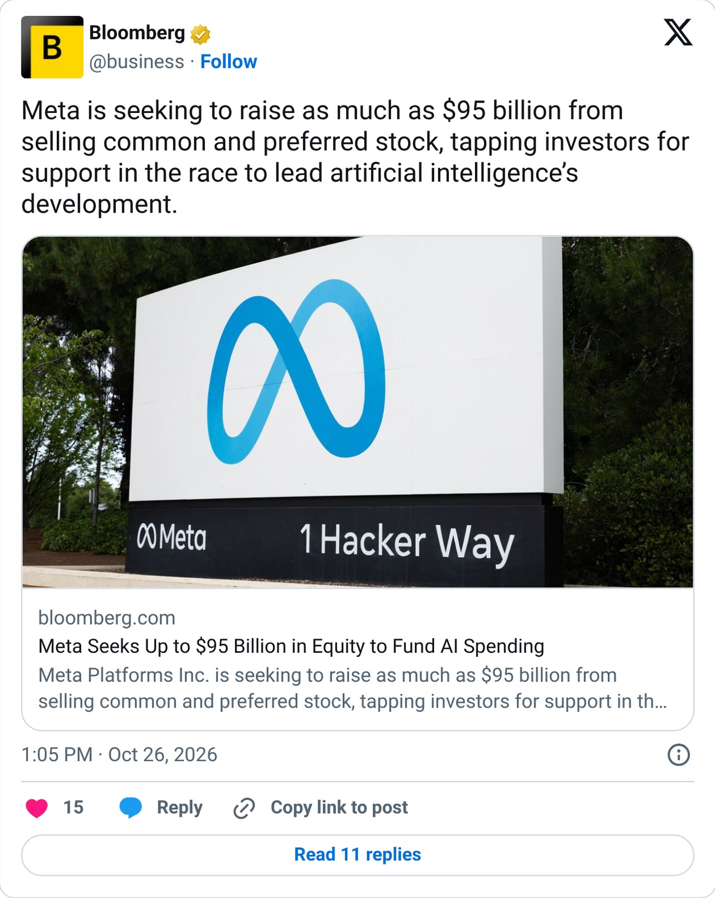 Bloomberg’s report on the offering.