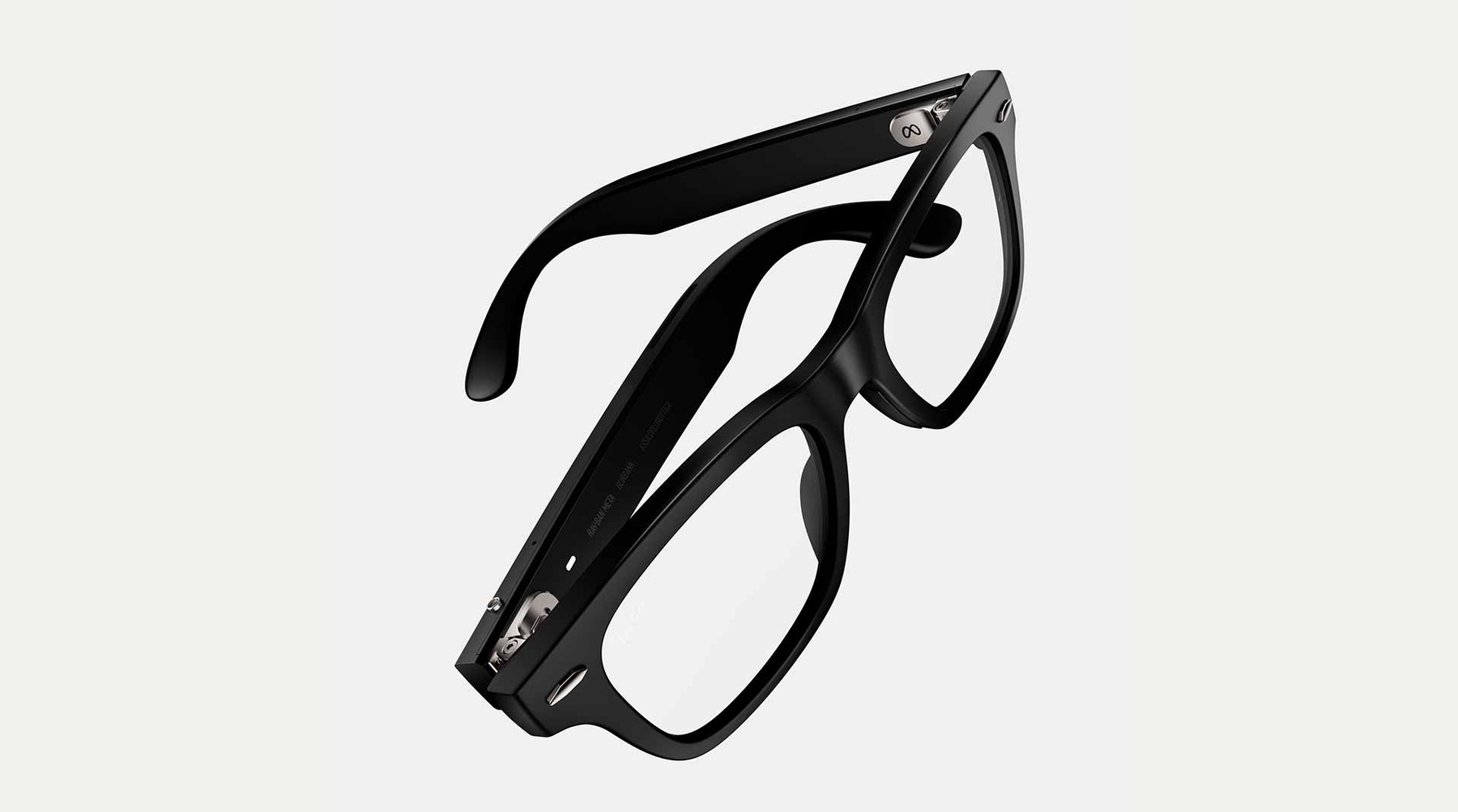 Black Ray-Ban Meta Audio glasses with clear lenses