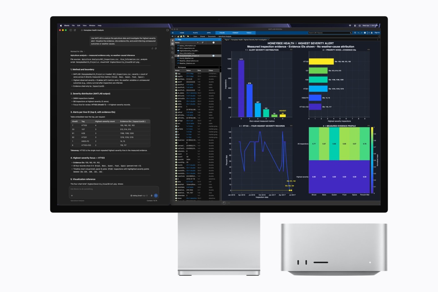 Mac Studio running creative apps including DaVinci Resolve.