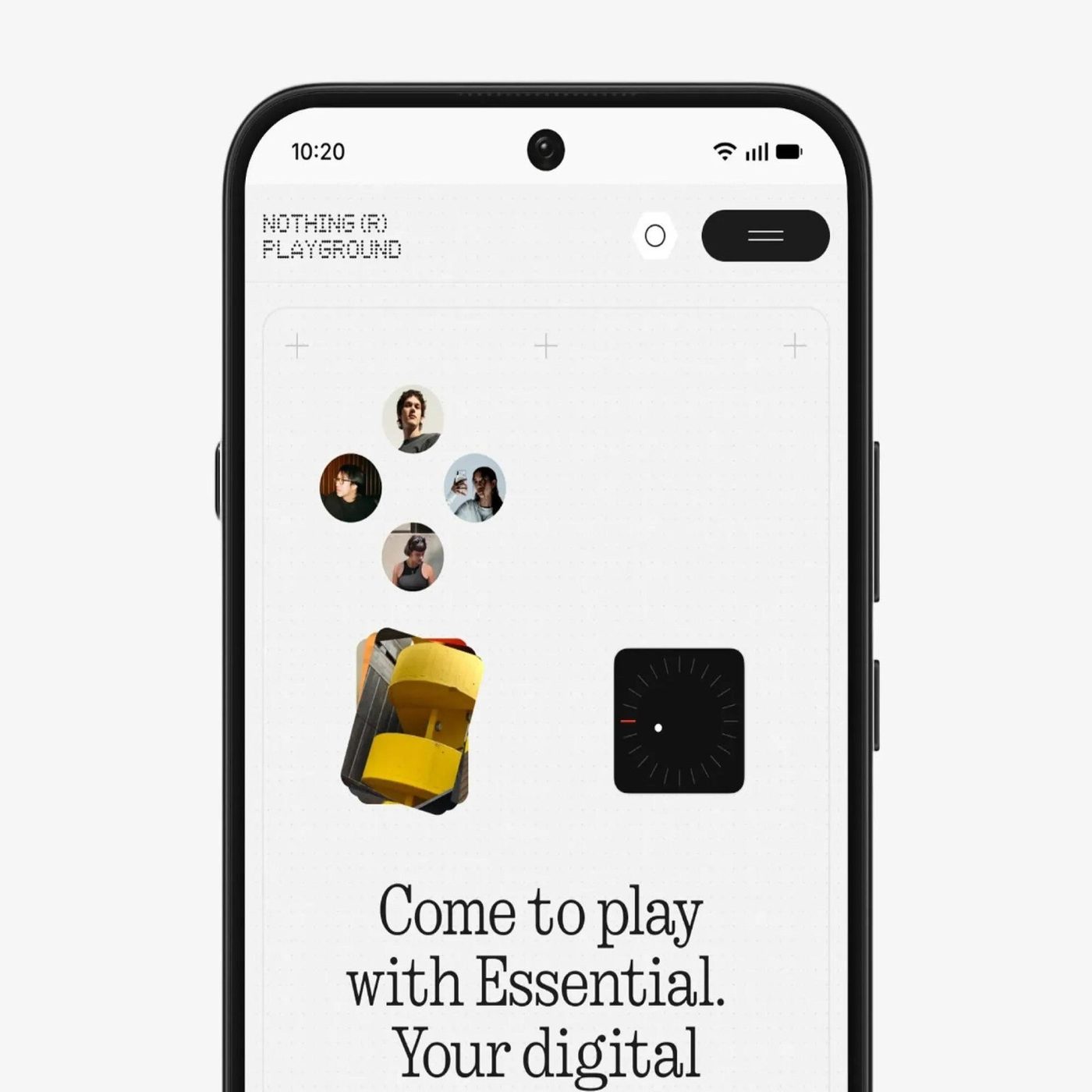 Nothing OS Playground widgets on a Phone (4b) display