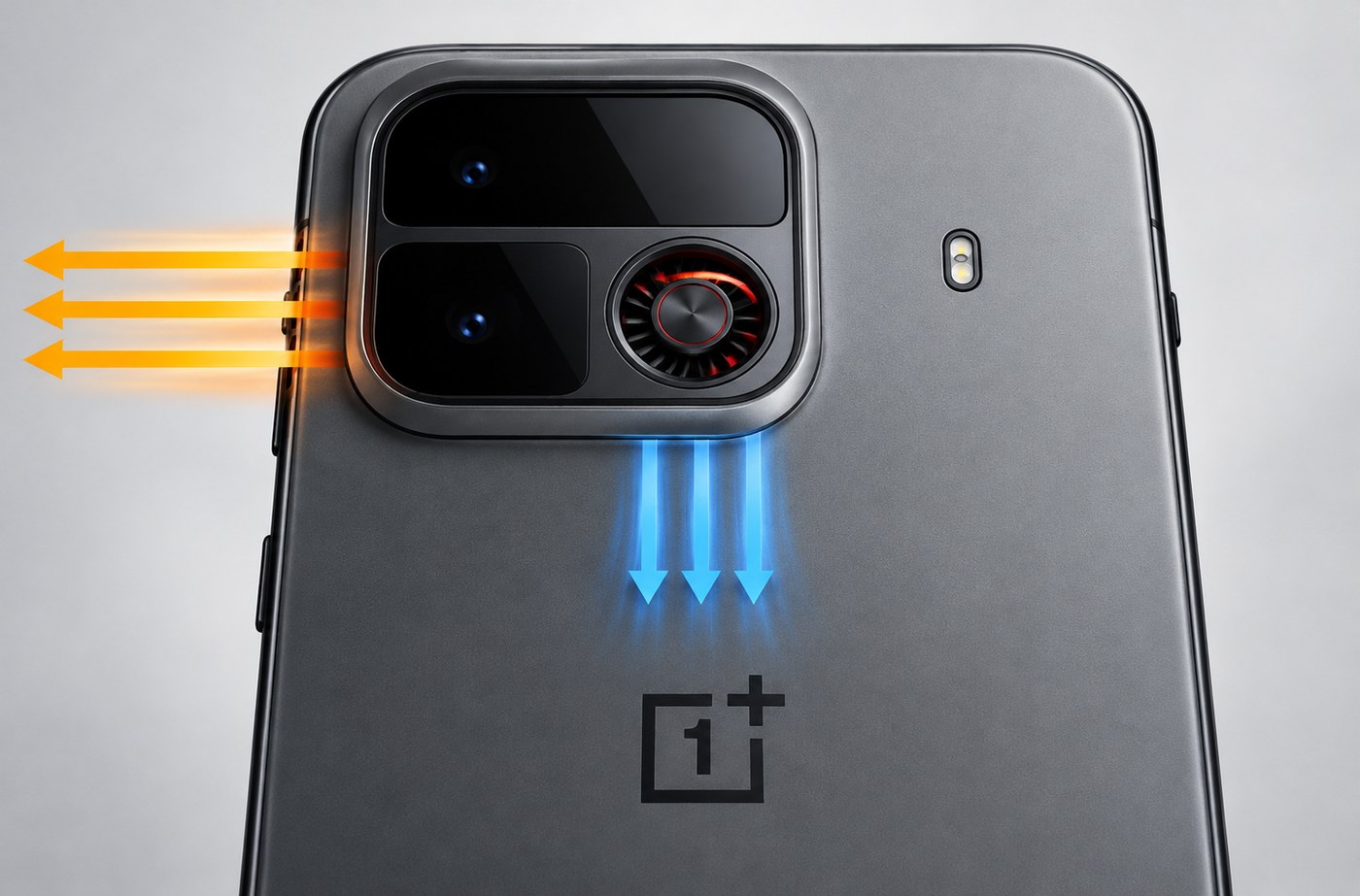 OnePlus’s cooling render for the Ace 7 series, showing its dual airflow paths.