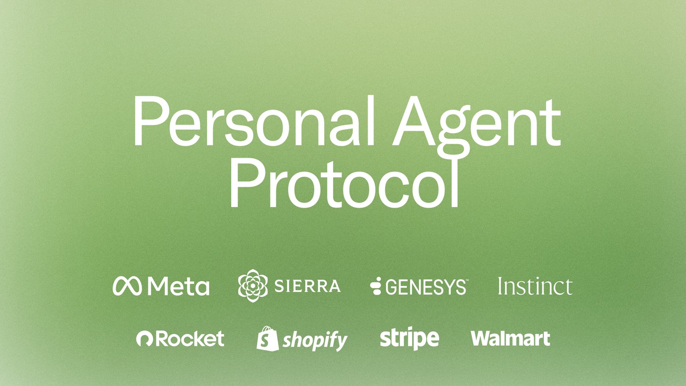 Personal Agent Protocol announcement graphic with partner logos