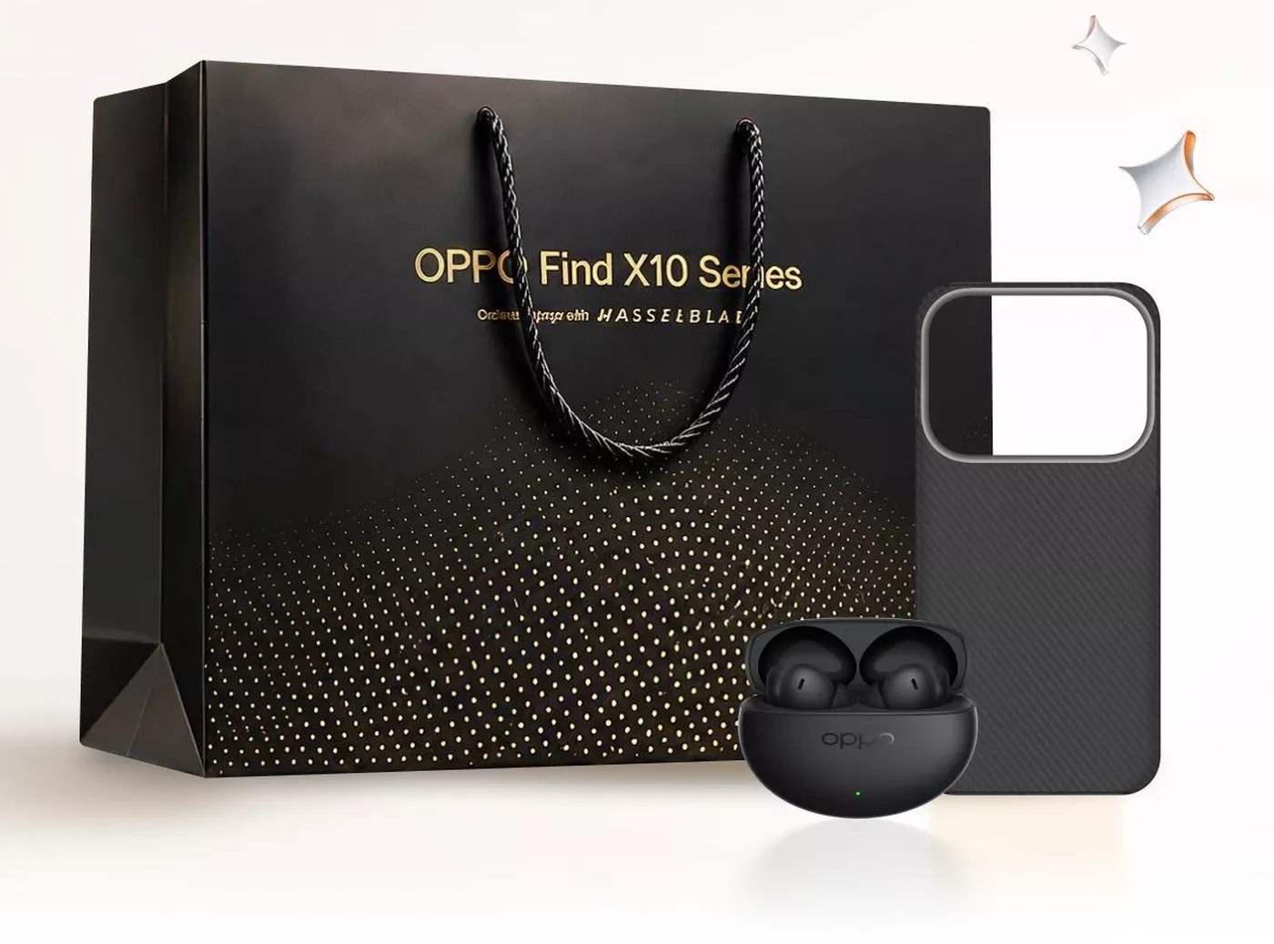 The launch gift box with Enco Air5 Pro earbuds and a magnetic case.
