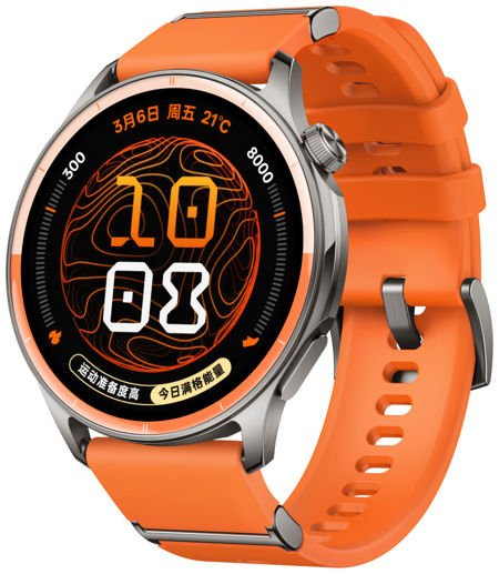 Orange OPPO Watch S2 product shot with a sports watch face
