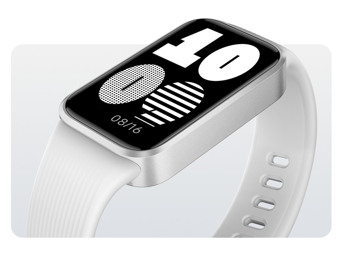 The Redmi Band 4 in silver