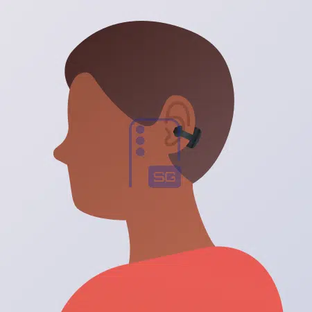 Diagram showing how Galaxy Buds On clip onto the outer ear
