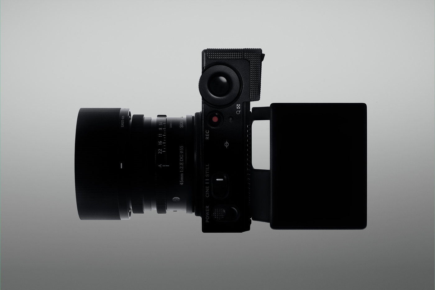 The Sigma FP2 with a lens and accessories attached.