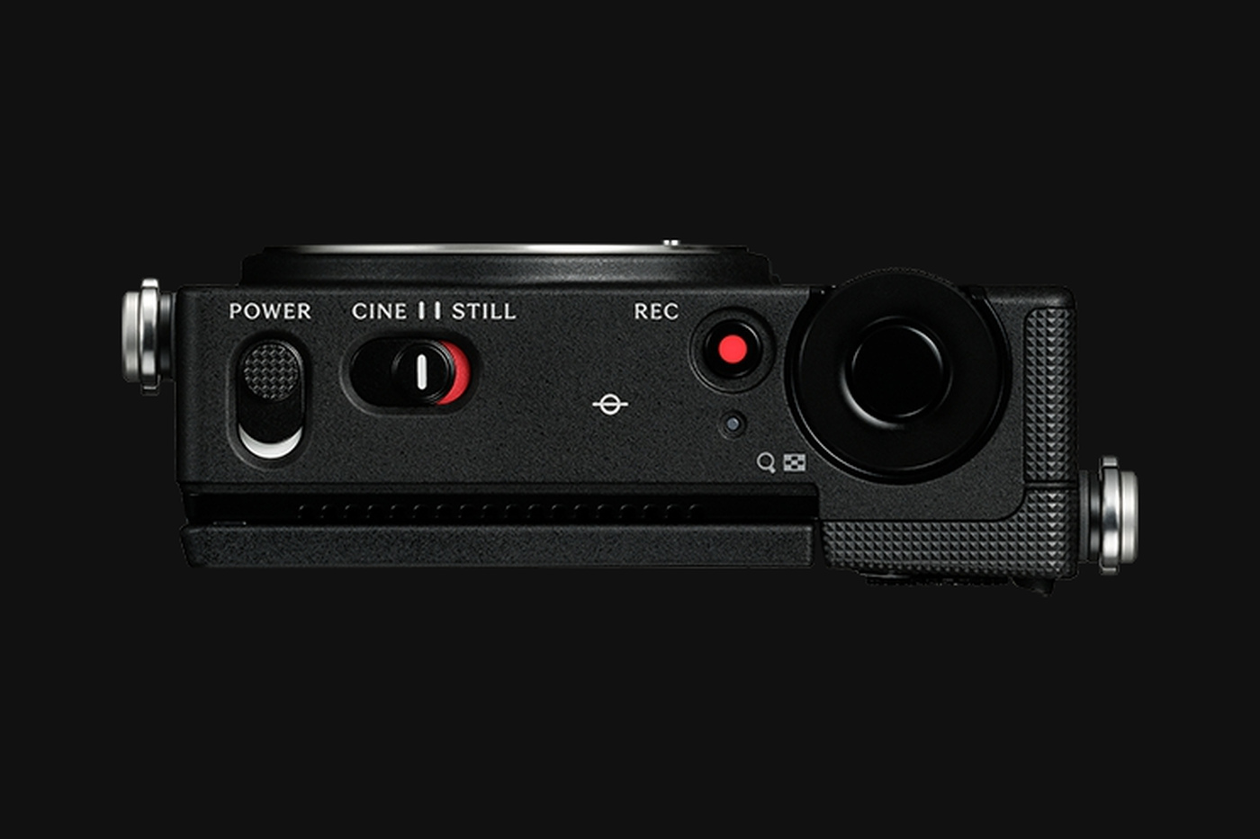 A switch on the FP2’s top plate moves the camera between its Still and Cine modes.