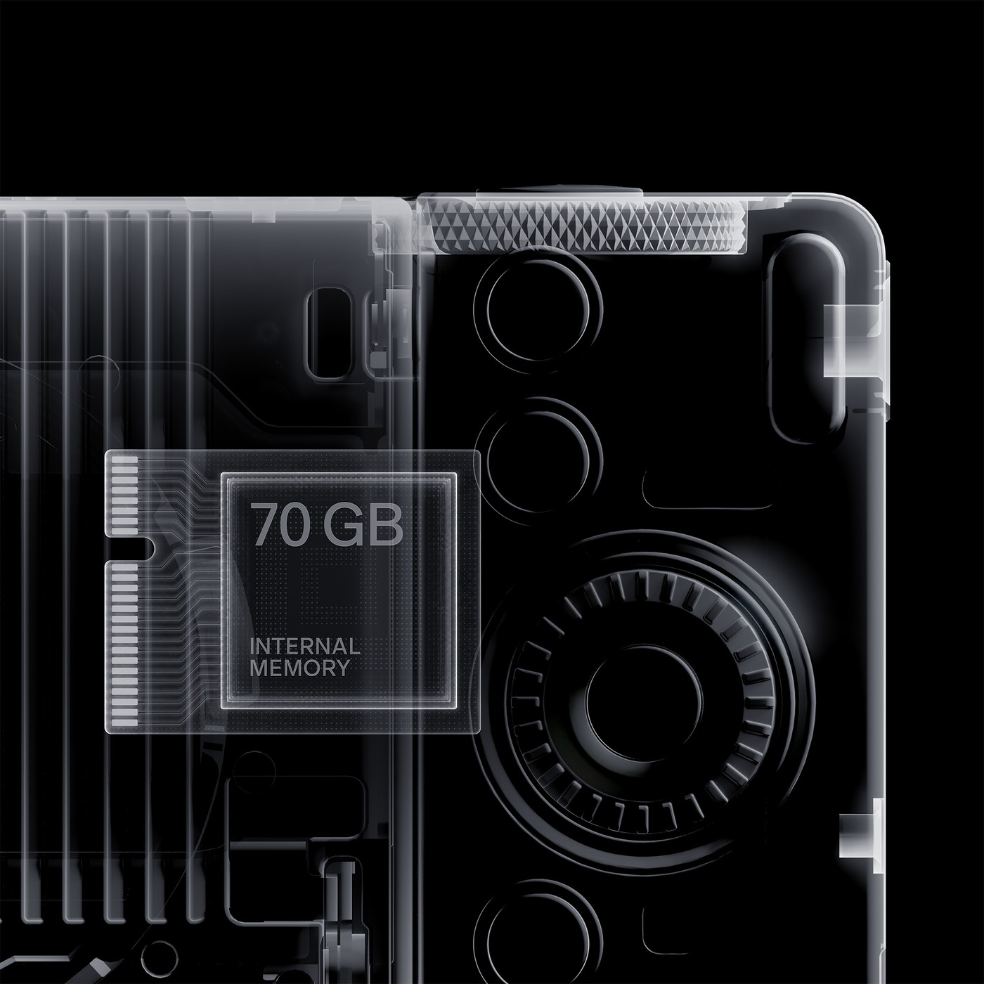 Sigma’s cutaway view of the FP2’s 70GB of internal memory.