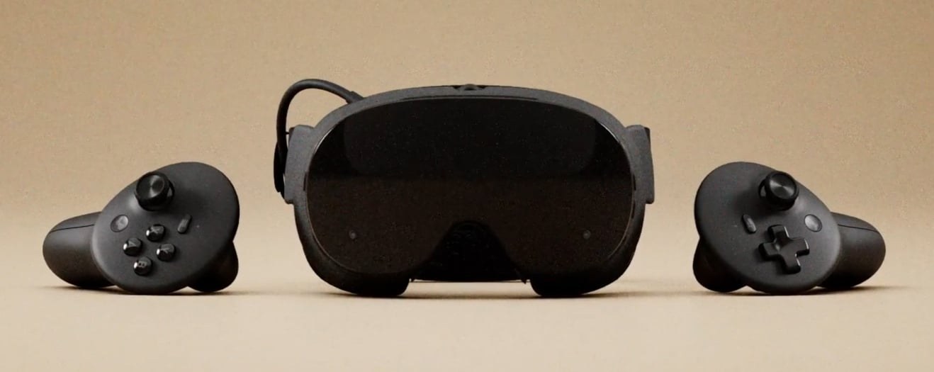 Steam Frame headset with left and right controllers