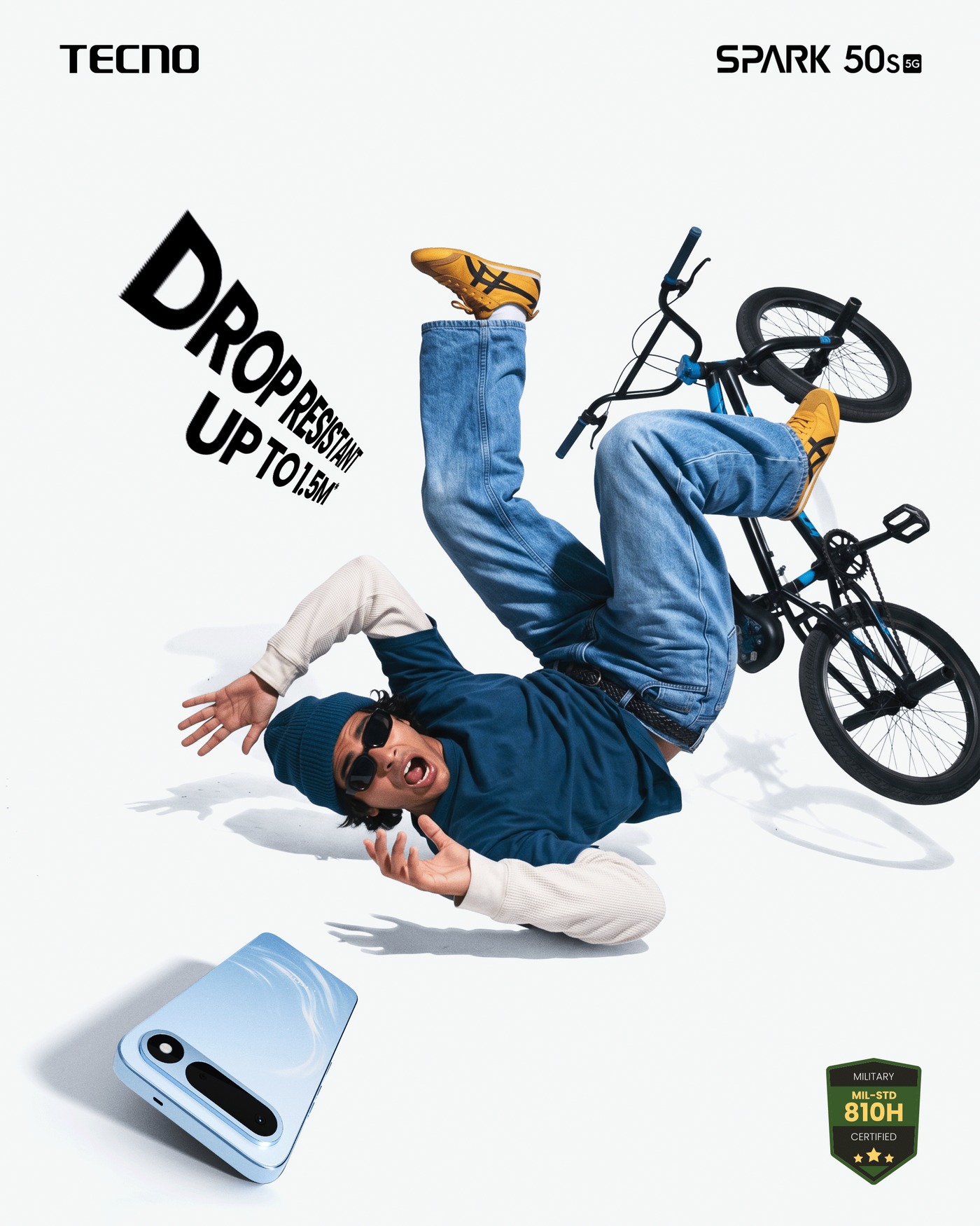 Tecno’s drop-resistance teaser for the Spark 50S
