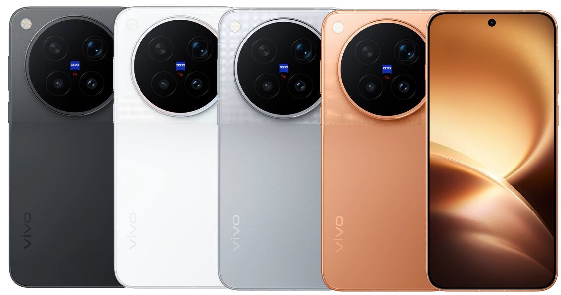 Four X500 Pro Max colorways plus a front display: black, white, silver, and orange