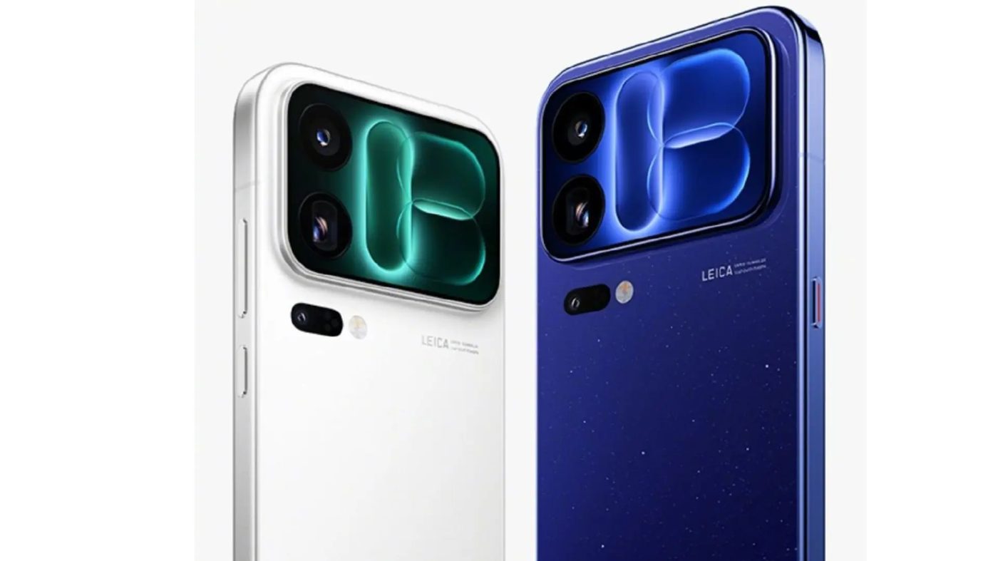 White and galaxy blue Xiaomi 18 Pro phones with glowing rear camera panels