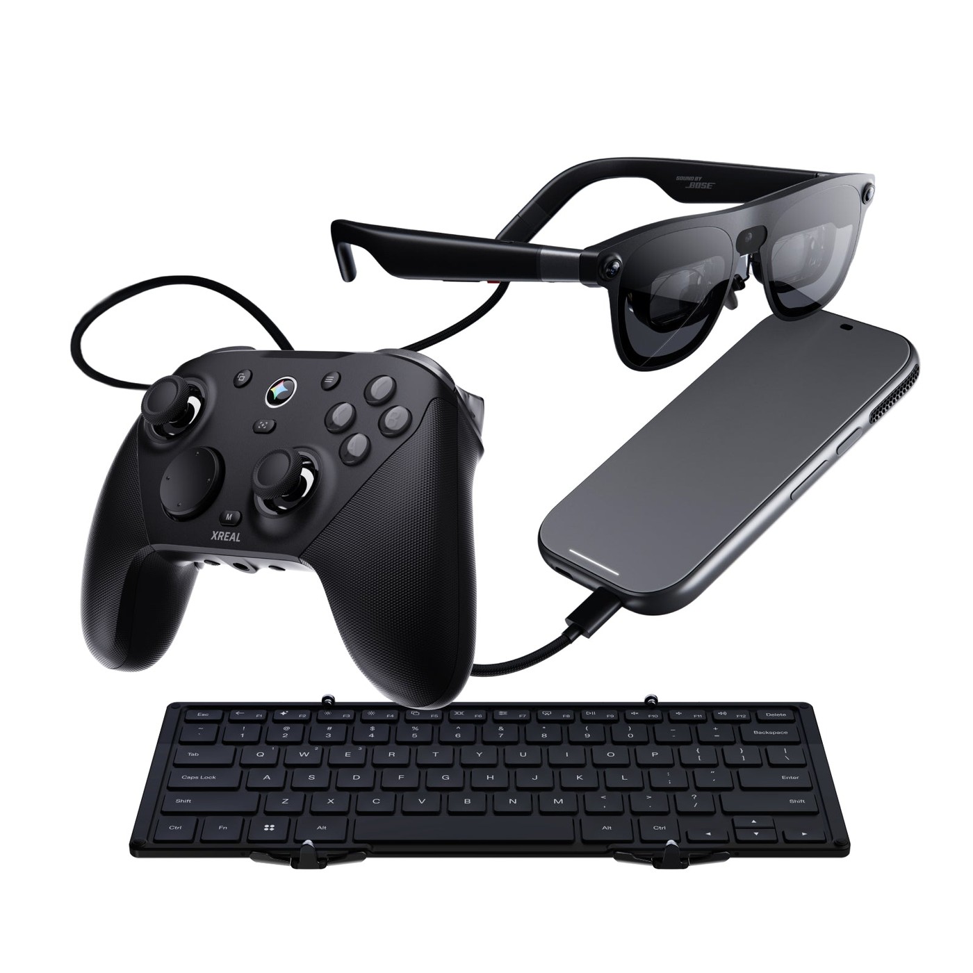 The Xreal Game Controller, made with GameSir, and the Xreal Keyboard.